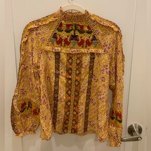 Maeve by Anthropologie Stitched Blouse, Size 0
